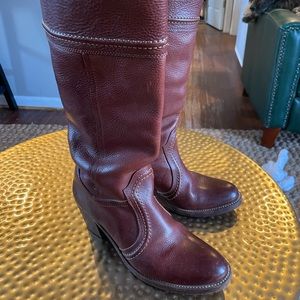 Frye boots Jane Tall dark cognac.
